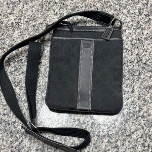 Coach Black and Gray Men's Messenger Bag